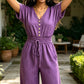 👗✨ V-ringad jumpsuit med rynkad midja
