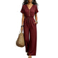 👗✨ V-ringad jumpsuit med rynkad midja