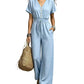 👗✨ V-ringad jumpsuit med rynkad midja