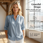👚🌸 Elegant casual topp med mandarin-krage och prickveck