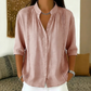 👚🌸 Elegant casual topp med mandarin-krage och prickveck