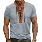 👕🔥 Modern herr t-shirt med textur och kontrastkrage