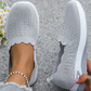 👟🌿 Kvinnliga flyknit-skor med skjut-på design