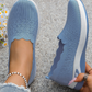 👟🌿 Kvinnliga flyknit-skor med skjut-på design