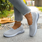 👟🌿 Kvinnliga flyknit-skor med skjut-på design
