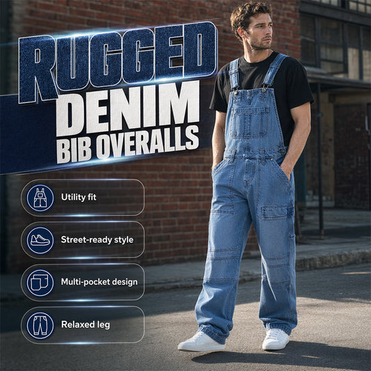 👖 Klassisk denimoverall för män med justerbara remmar