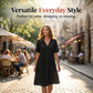 👗✨ Elegant knapp-front midiklänning med V-hals
