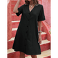 👗✨ Elegant knapp-front midiklänning med V-hals