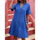 👗✨ Elegant knapp-front midiklänning med V-hals