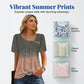 🌸 Kortärmad sommarblus med unik asymmetrisk hals