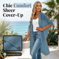 🌸 Elegant chiffong-cover-up för strand och semester