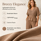 👗🌸 Elegant tvådelat set med knytning i midjan och vida ben