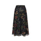 🌸👗 Lätt flytande midi-kjol med blommor och fjärilar