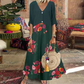 👗🌸 Elegant V-ringad maxiklänning med knappar fram
