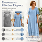 👗🌸 Ledig midi-klänning med V-ringning och bohemiska tofsar