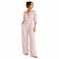 🌸 Kvinnlig jumpsuit med halvlånga ärmar och vida ben