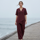 ✨ Kvinnlig asymmetrisk topp och vida ben-set i modern stil