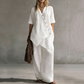 ✨ Kvinnlig asymmetrisk topp och vida ben-set i modern stil
