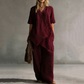✨ Kvinnlig asymmetrisk topp och vida ben-set i modern stil