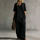 ✨ Kvinnlig asymmetrisk topp och vida ben-set i modern stil