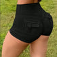 🍑🔥 Kvinnliga högmidjade sculpting shorts med lyftande rumpdetalj
