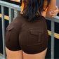 🍑🔥 Kvinnliga högmidjade sculpting shorts med lyftande rumpdetalj