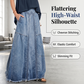 👗 Denim maxikjol med vertikala panelsömmar och resår