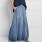 👗 Denim maxikjol med vertikala panelsömmar och resår