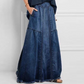 👗 Denim maxikjol med vertikala panelsömmar och resår