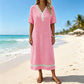 👗🌸 Elegant sommarklänning med V-ringning och spets