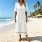 👗🌸 Elegant sommarklänning med V-ringning och spets