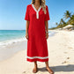 👗🌸 Elegant sommarklänning med V-ringning och spets