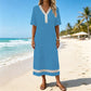 👗🌸 Elegant sommarklänning med V-ringning och spets