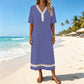 👗🌸 Elegant sommarklänning med V-ringning och spets