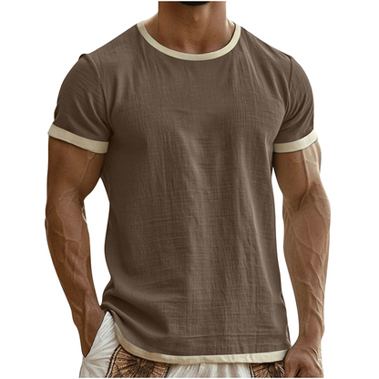 👕🔥 Mångsidig herr-T-shirt med kontrastdetaljer för vardag