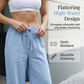 👖🌿 Avslappnade raka byxor med hög midja och fickor