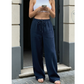 👖🌿 Avslappnade raka byxor med hög midja och fickor