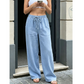 👖🌿 Avslappnade raka byxor med hög midja och fickor