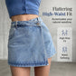 ✨ Omlott denimskort med hög midja i premiumkvalitet