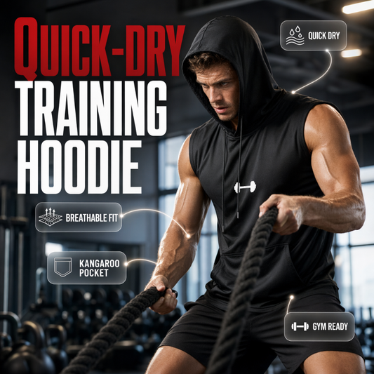 🏋️ Herr Athletic Ärmlös Huvtröja | Andningsbar, Muskelsnål & Perfekt för Gym, Löpning & Utomhusträning