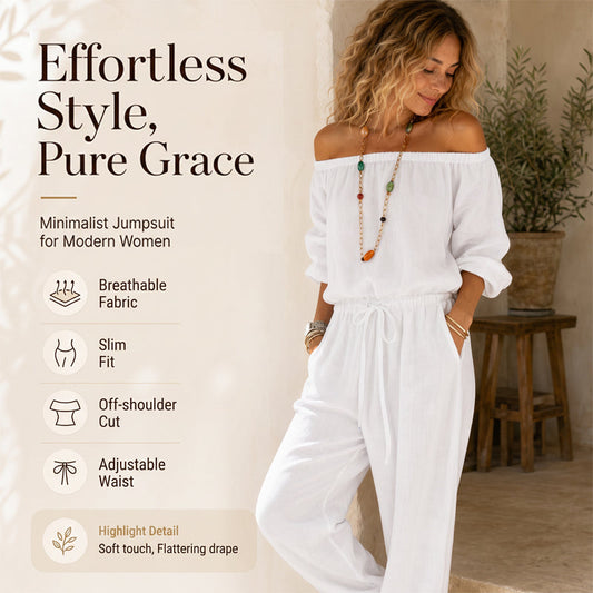 Elegant jumpsuit för damer med axelbar design – bekväm, stilfull och lätt att bära
