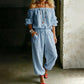 Elegant jumpsuit för damer med axelbar design – bekväm, stilfull och lätt att bära