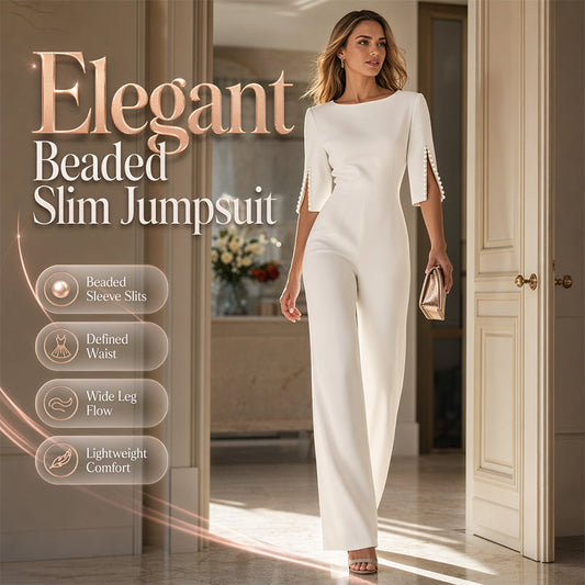 ✨Elegant, smal jumpsuit med pärldekoration