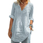👚✨ Avslappnad blus med V-ringning och mjuk passform