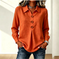 Bästsäljare🔥 👚 Elegant slagkragetopp med knappar – tidlös och stilren för kontor och vardag