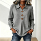 Bästsäljare🔥 👚 Elegant slagkragetopp med knappar – tidlös och stilren för kontor och vardag