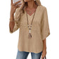 Women's V-Neck Casual Embroidered Top