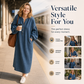 Bästsäljare🔥 👗 Vintage denim maxiklänning med lanternärmar – mjuk och andningsbar för en avslappnad chic look