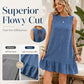 👗 50% RABATT NU! Women's Casual Sleeveless Ruffle Hem Mini Dress – elegant volangfåll, A‑linje & knytning baktill – perfekt för sommarfester, semester och vardag ☀️✨