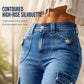 Tidsbegränsad⌛Klassiska bermudashorts i denim med fickdetaljer – smickrande hög midja för en modern silhuett